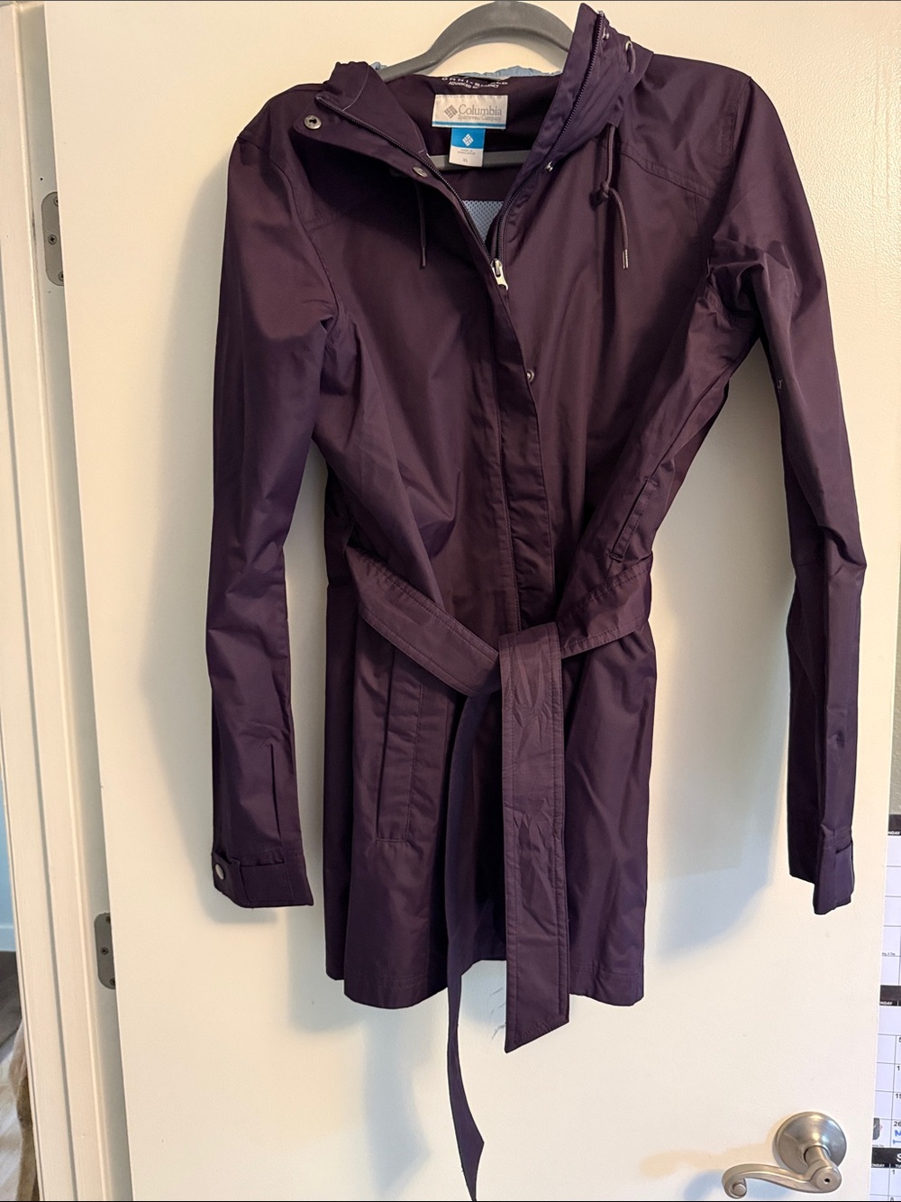 Columbia Women's Deep Plum Hooded Trench Coat